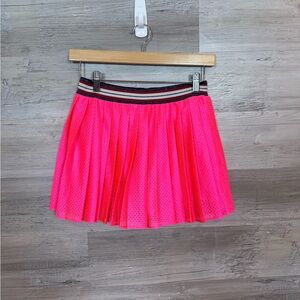 Rally Neon Pink Pleated Tennis Skirt - Perforated Mesh - Women's Small